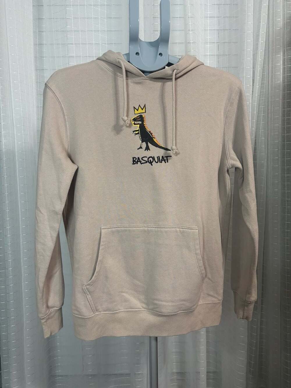 Basquiat Dino Graphic Hoodie Beige Size XS